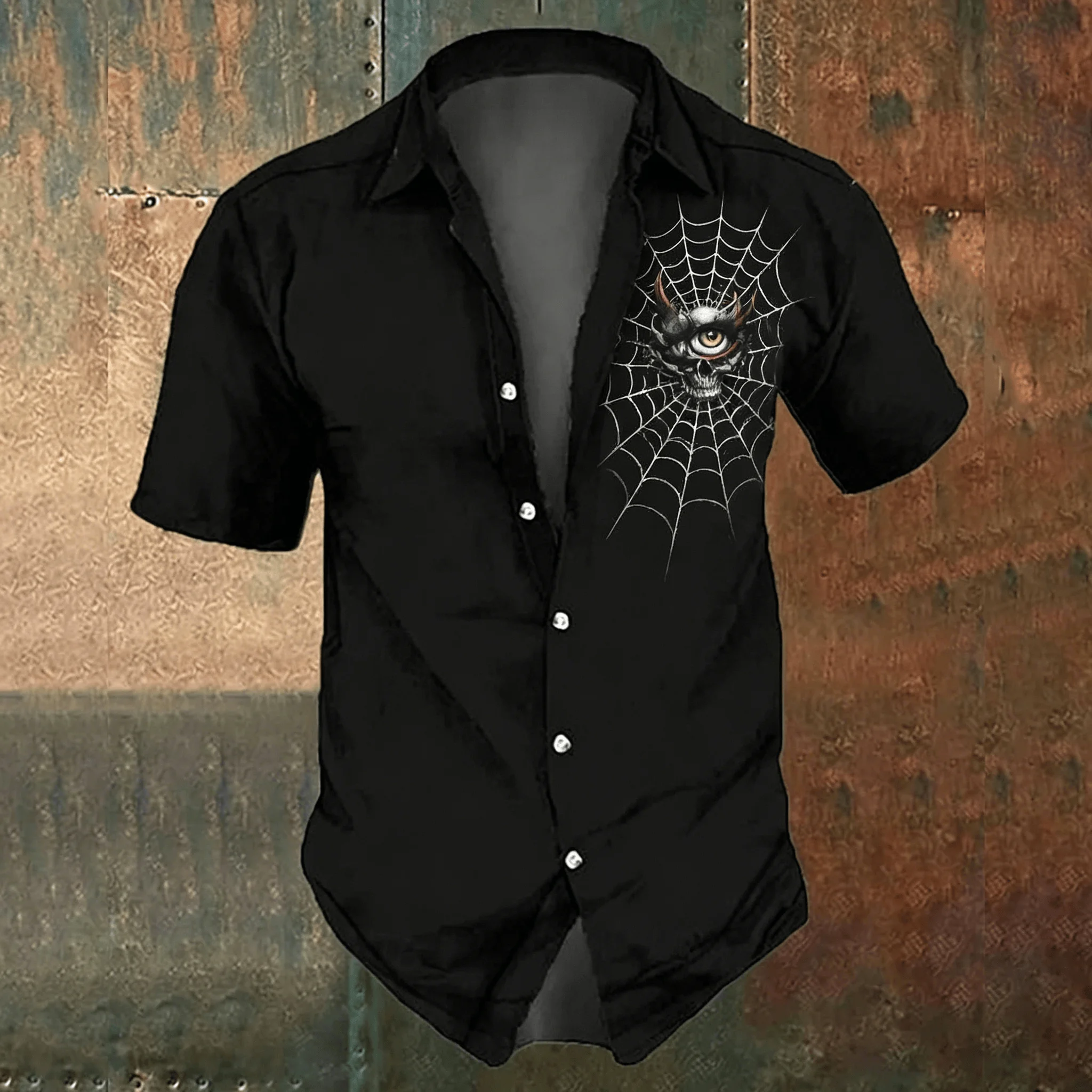 Men's black cross-print casual - Men'S Gothic Formal Wear 评论和价格