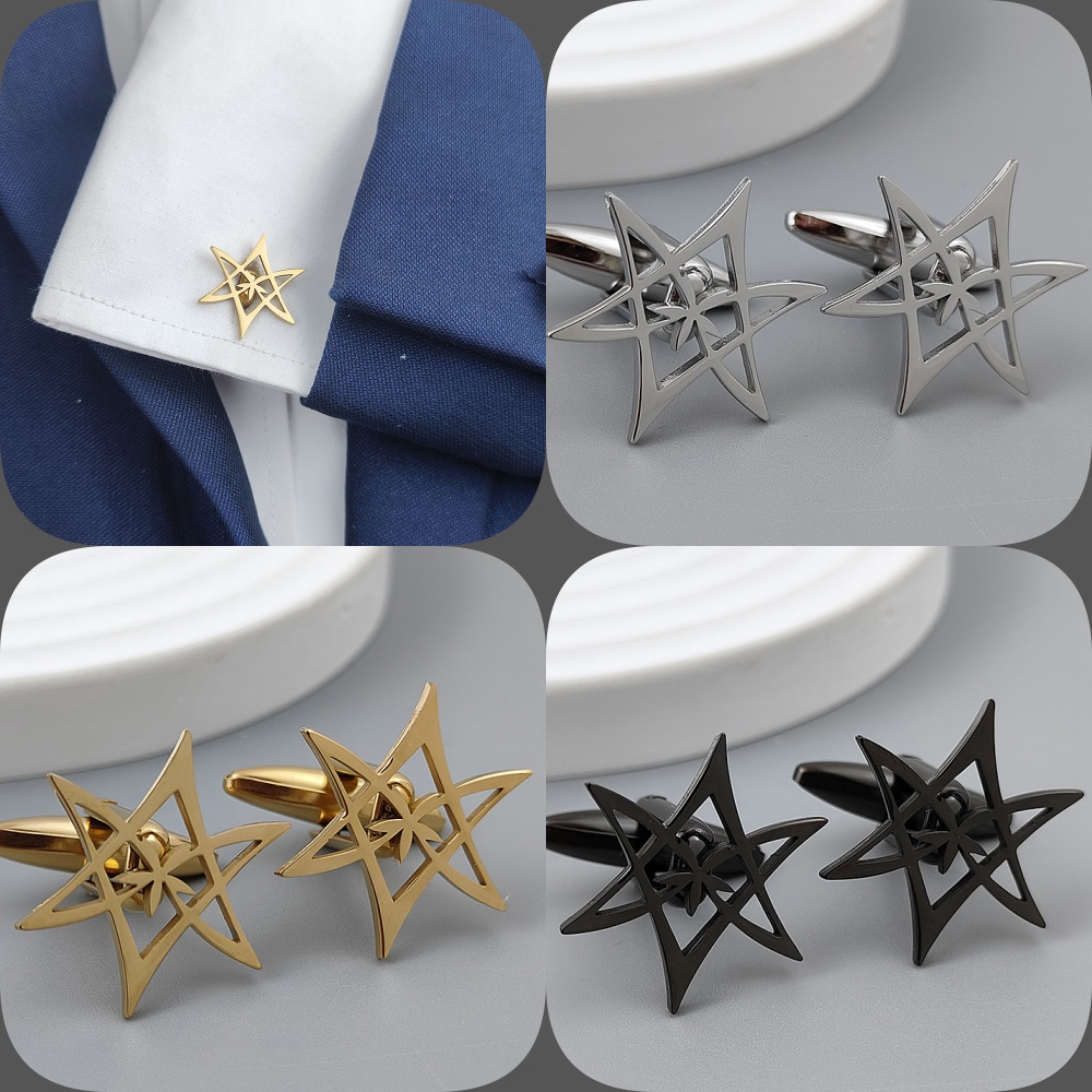 Hexagonal star gold-plated cuf - Men'S Gothic Formal Wear 评论和价格