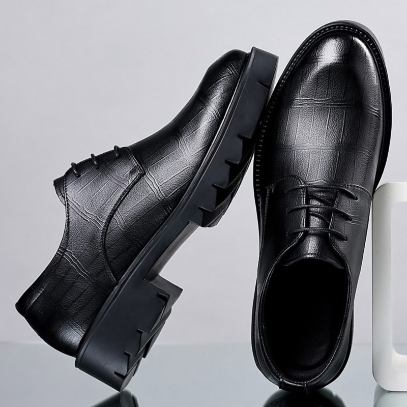 Mens Black Leather Crocodile E - Men Formal Wear All Black 评论和价格