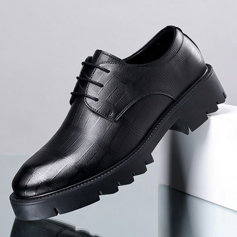 Mens Black Leather Crocodile E - Men Formal Wear All Black 评论和价格