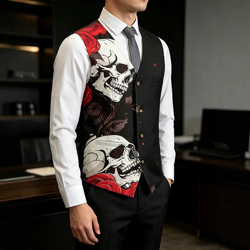 Men's Suit Vest Trendy Cool Sk - Men'S Gothic Formal Wear 评论和价格