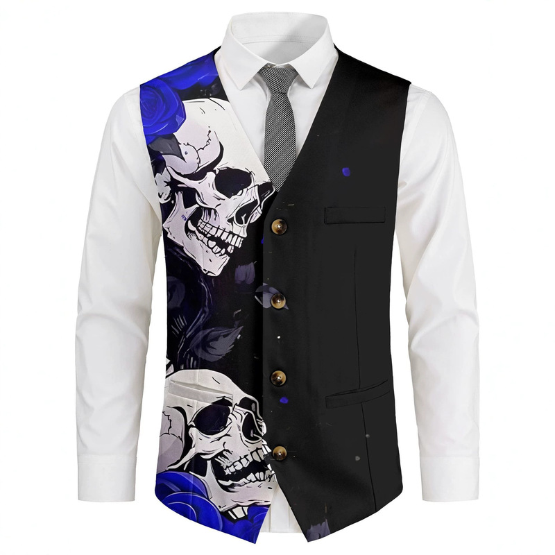 Men's Suit Vest Trendy Cool Sk - Men'S Gothic Formal Wear 评论和价格