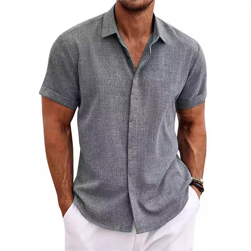 Men's Fashion Casual Solid Col - Men Formal Wear Top 评论和价格