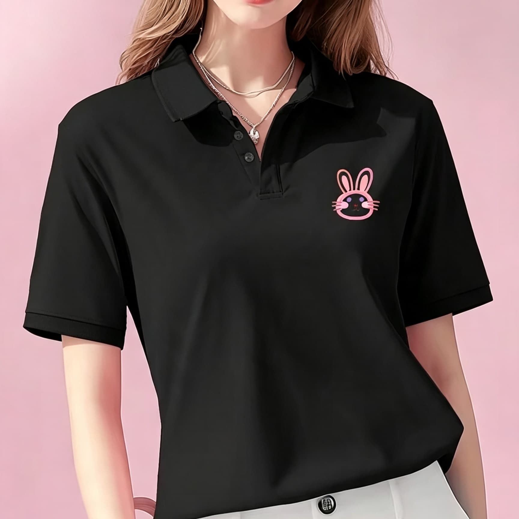 Unisex Black Lapel Collar Polo - Men Formal Wear Top 评论和价格